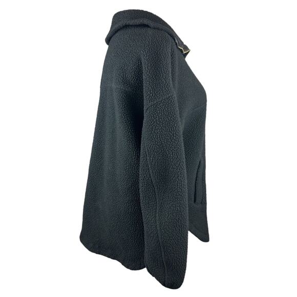 Varley Donley Fleece Jacket Black Oversized Full Zip High Neck Womens Size Large - Picture 10 of 16